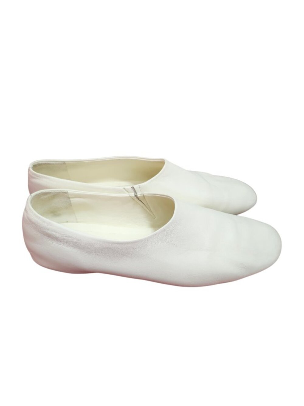 CO White Leather Ballet Flats EU 40 Minimalist Slip On Shoes Italy Soft Leather - Picture 5 of 14